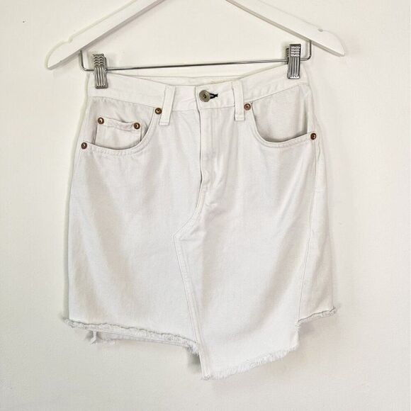 Rag and Bone Dive White Asymmetric Cut Denim Skirt - Picture 4 of 12
